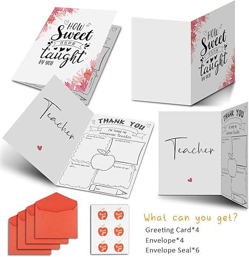 Miniatura 6 de Geelfland Regalos para profesores  Tarjetas de agradecimiento para maestros a granel regalos de agradecimiento para el día de agradecimiento del