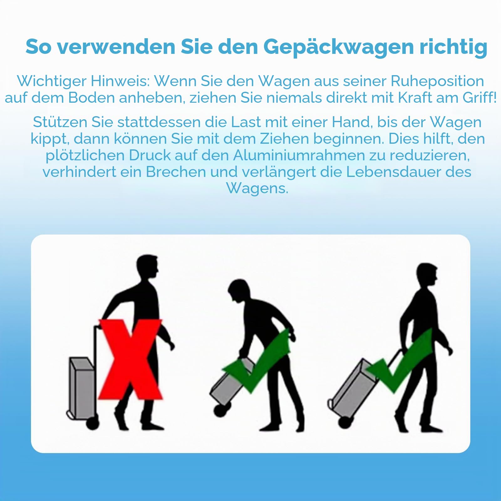 Vsaikeo, Kleiner klappbarer Handwagen mit 2 Rädern – Leichter zusammenklappbarer Gepäckwagen aus Aluminium, kompakter Transportwagen für Reisen, Umzüge und den Einsatz am Flughafen