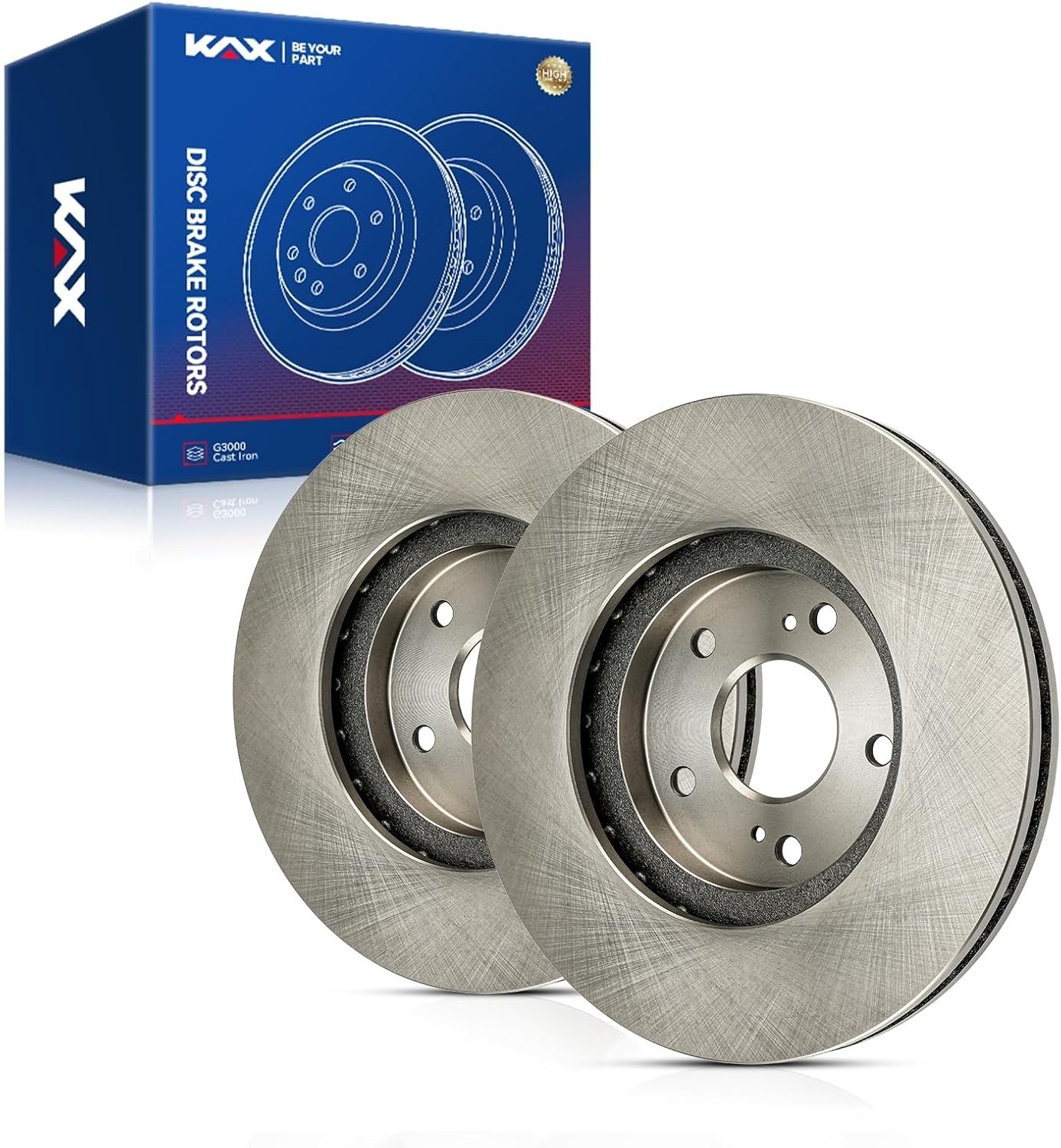 KAX 11.81in Front Disc Brake Rotors Pair Replacement for Honda, Acura- Accord 2003-2012, Pilot 2003-2008, Odyssey 1999-2004, TL 1999-2003 2006-2008, MDX 2001-2006, TSX 2004-2008, CL 2001-2003