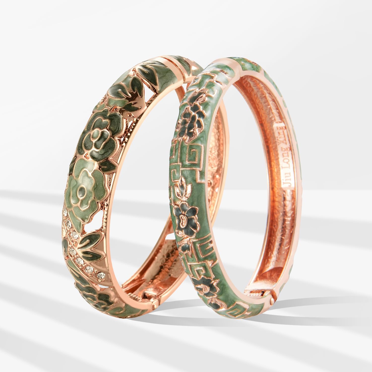 wynameleri Vintage Cloisonne Jewelry Gorgeous Rhinestone Handcrafted Bracelets Enamel Flower Bird Hinged Cuff Bangles Gifts 88A - Image 2