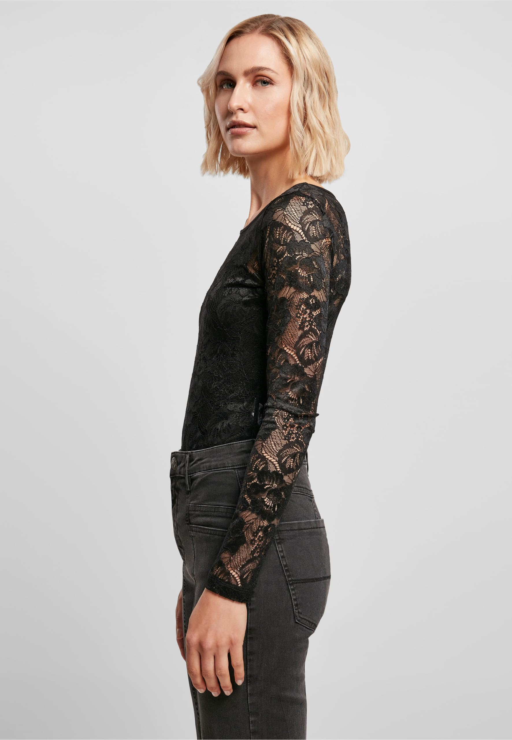 Urban Classics Kostium formujący figurę Kobiety Ladies Lace Longsleeve Body