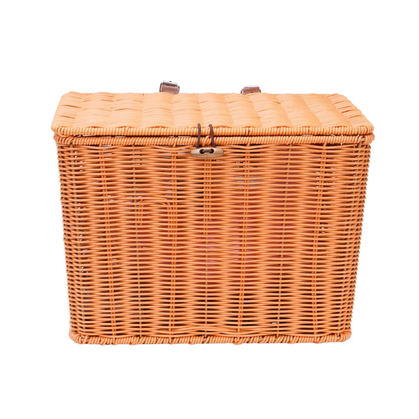 Cestino in Finto Rattan con Coperchio Spazioso Cestino Intrecciato con Coperchio Facile Accesso per Pendolarismo, Spesa
