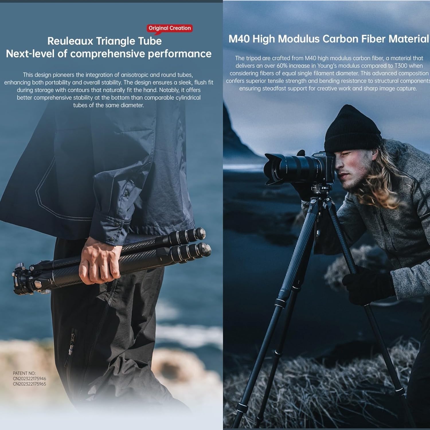 Falcam TreeRoot 61" F38 Pro Quick Lock Travel Tripod,with 360 Degree Damping Ball Head Load Capacity 5kg/11lbs,Carbon Fiber Tripod with F22 Interfaces, 1/4" Screw,Carry Strap Holes for Cameras - Image 2