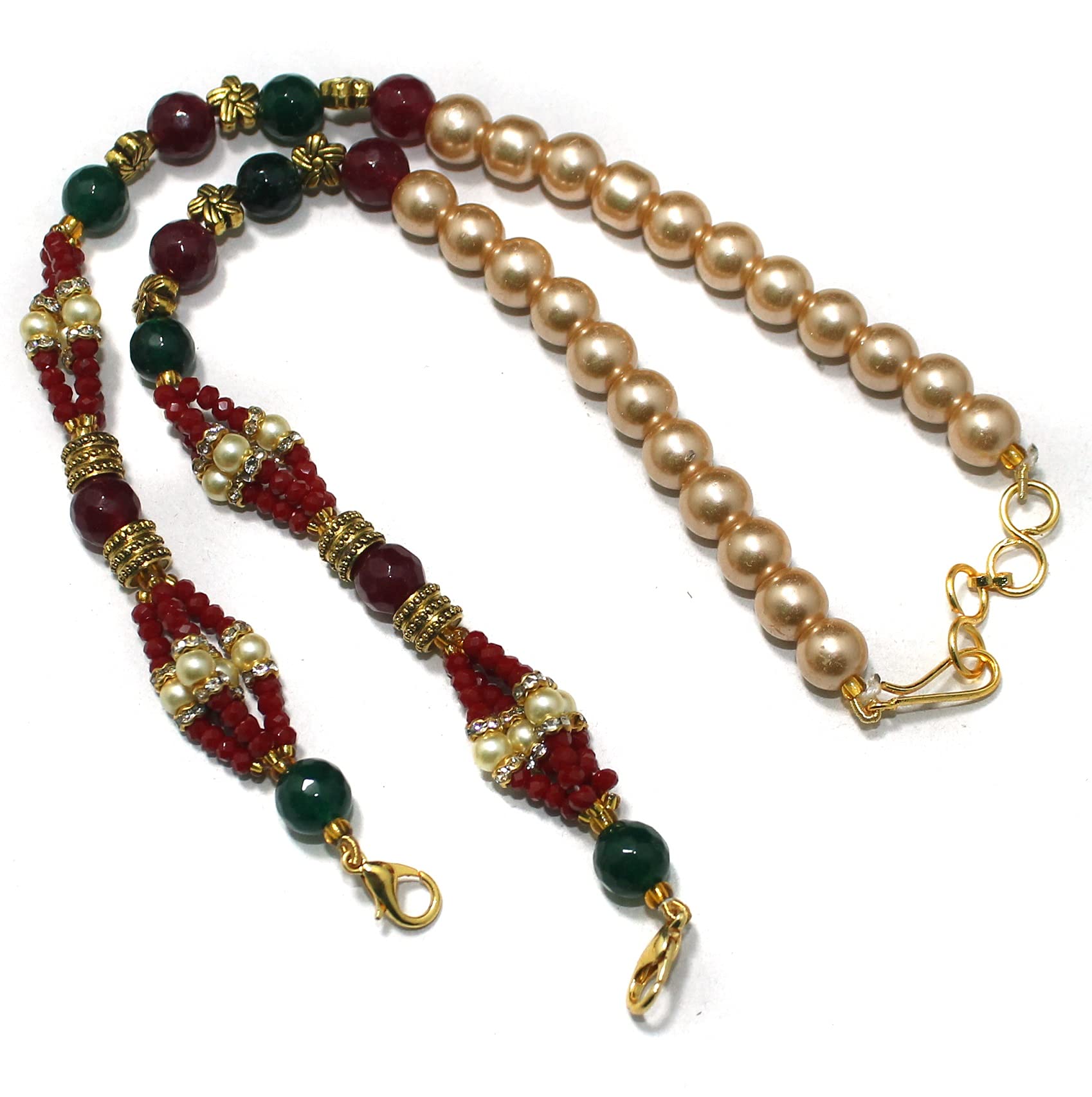Beadsnfashion Designer Crystal and Pearl Beaded Necklace Back Rope Dori Adjustable Pendant Dori for Silk Thread, Terracotta Jewellery and Quilling Jewellery (B09GBFBVM2) Amazon Price History, Amazon Price Tracker