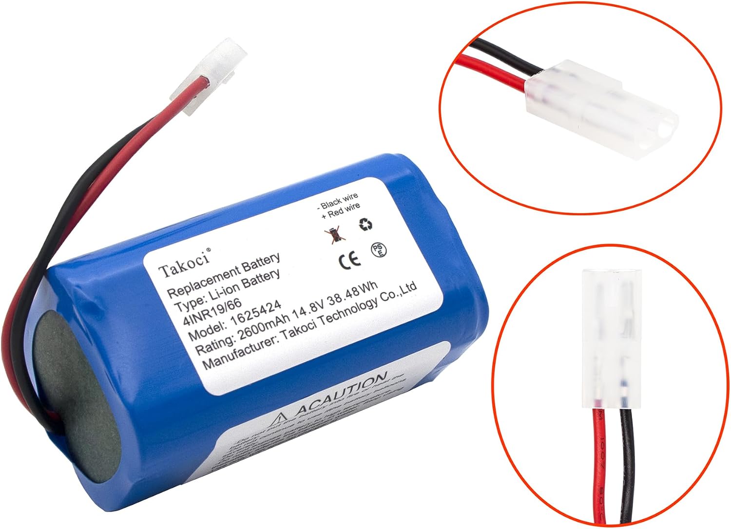 Replacement Battery for 2859 3115 Dry Robotic Vacuum Mid Tier P3001 P2949 P3011 Spin'wave 2859 Spin'Wave Wet, Part NO. 1618526 1625424 5345 Z65B155 14.8V 2600mAh