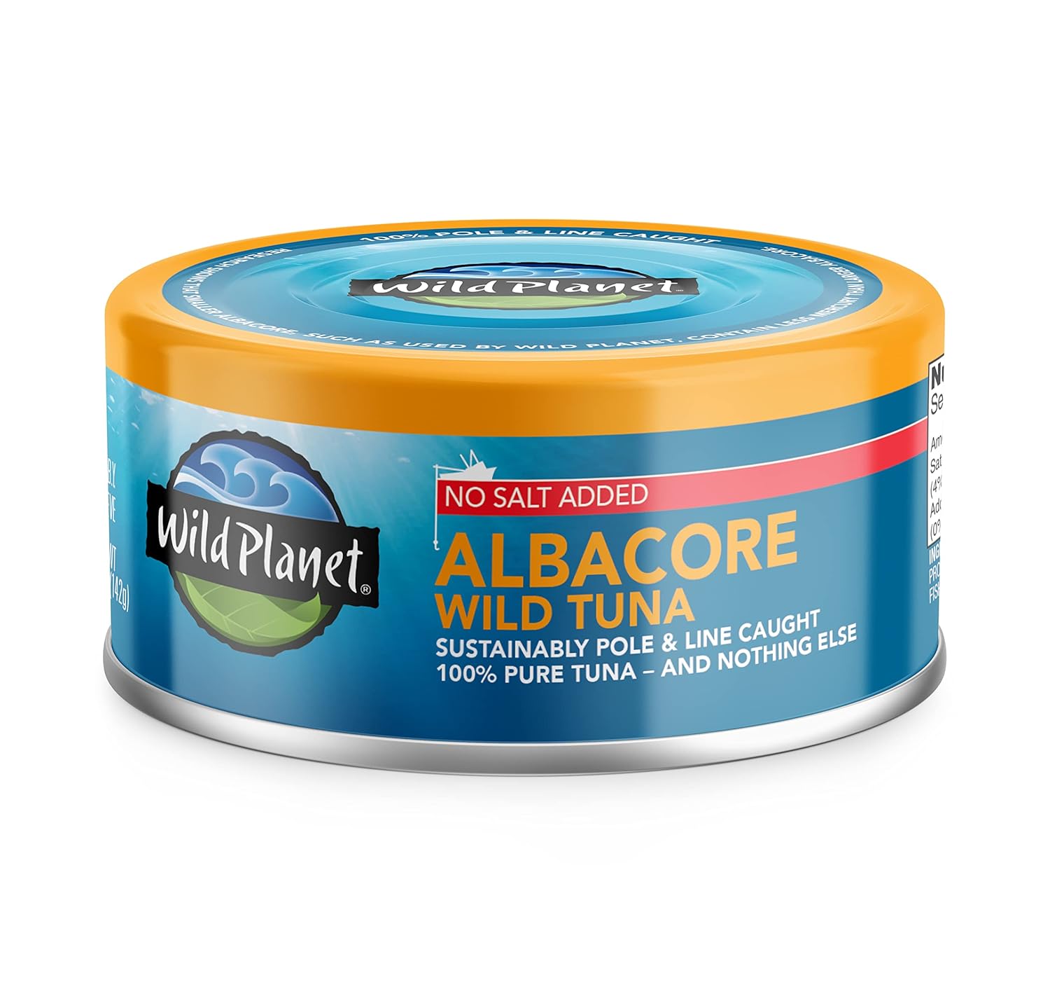 Wild Planet Albacore Tuna No Salt Added, Wild-Caught Pole & Line, Non-GMO Kosher 5oz Can
