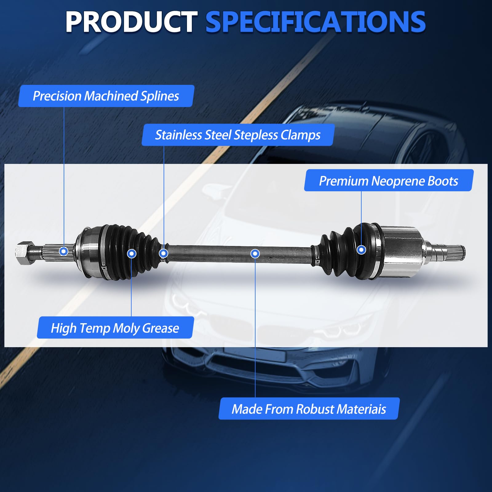 AM Autoparts Front CV Axle Shaft Set For 2014-2019 Nissan Rogue FWD - Left & Right - 391004BA0C