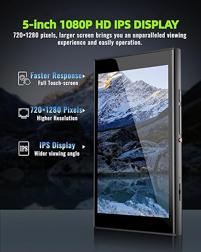 Miniatura 9 de Reproductor MP3 de 128 GB con Bluetooth y WiFi, pantalla táctil de 5 pulgadas, reproductor de música Android 14 con Play Store, Spotify, Pandora,