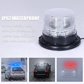 LED Beacon Light,Purple Green Blue White Red Strobe Light with Magnetic Base for Funeral Hearse,Volunteer Firefighter Vehicles,Trucks,Indoors for Displays as a Moodlight,Parade Float Lights