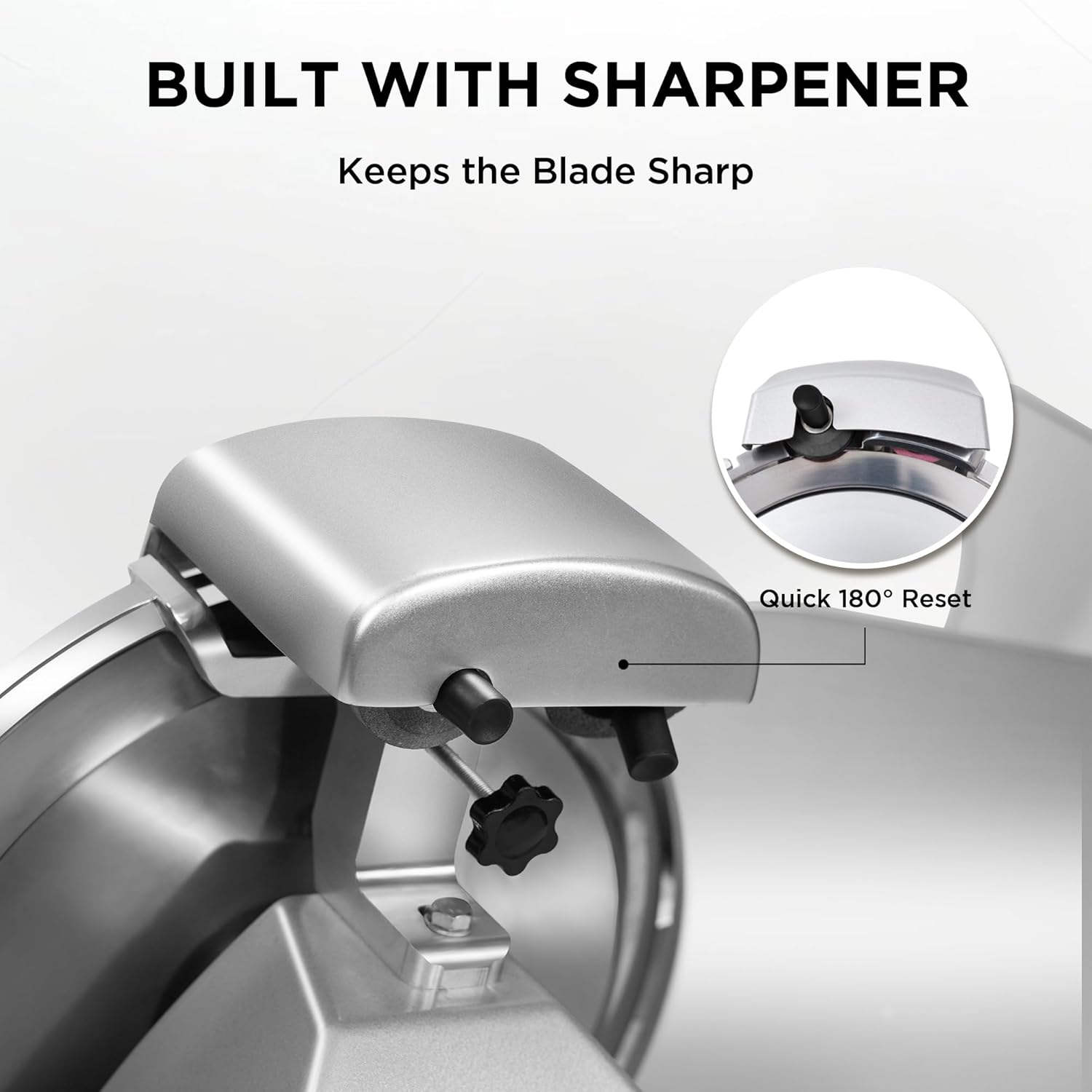 Paladin Equipment 10" Commercial Meat Slicer, Electric Deli Slicer with Stainless Steel Blade, Adjustable Thickness and Built-in Sharpener, Food Slicer for Meat, Bread and Cheese, Simple to Clean