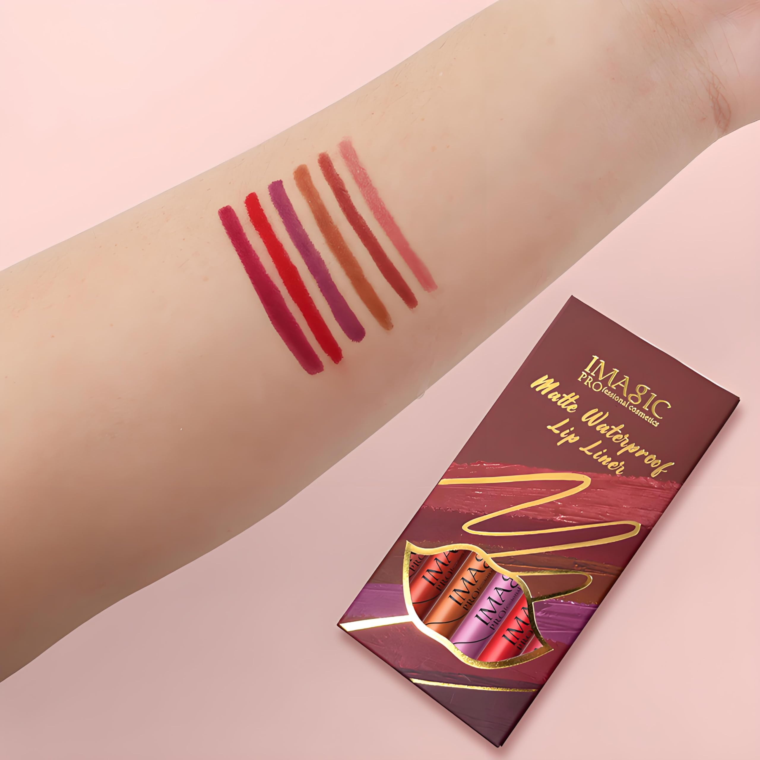 CCbeauty 6 Pcs Lip Liners Pencil Matte Lip Liner Pen Makeup Waterproof Long Lasting Lip Liner Set Nude Lip Liner Set - Image 3