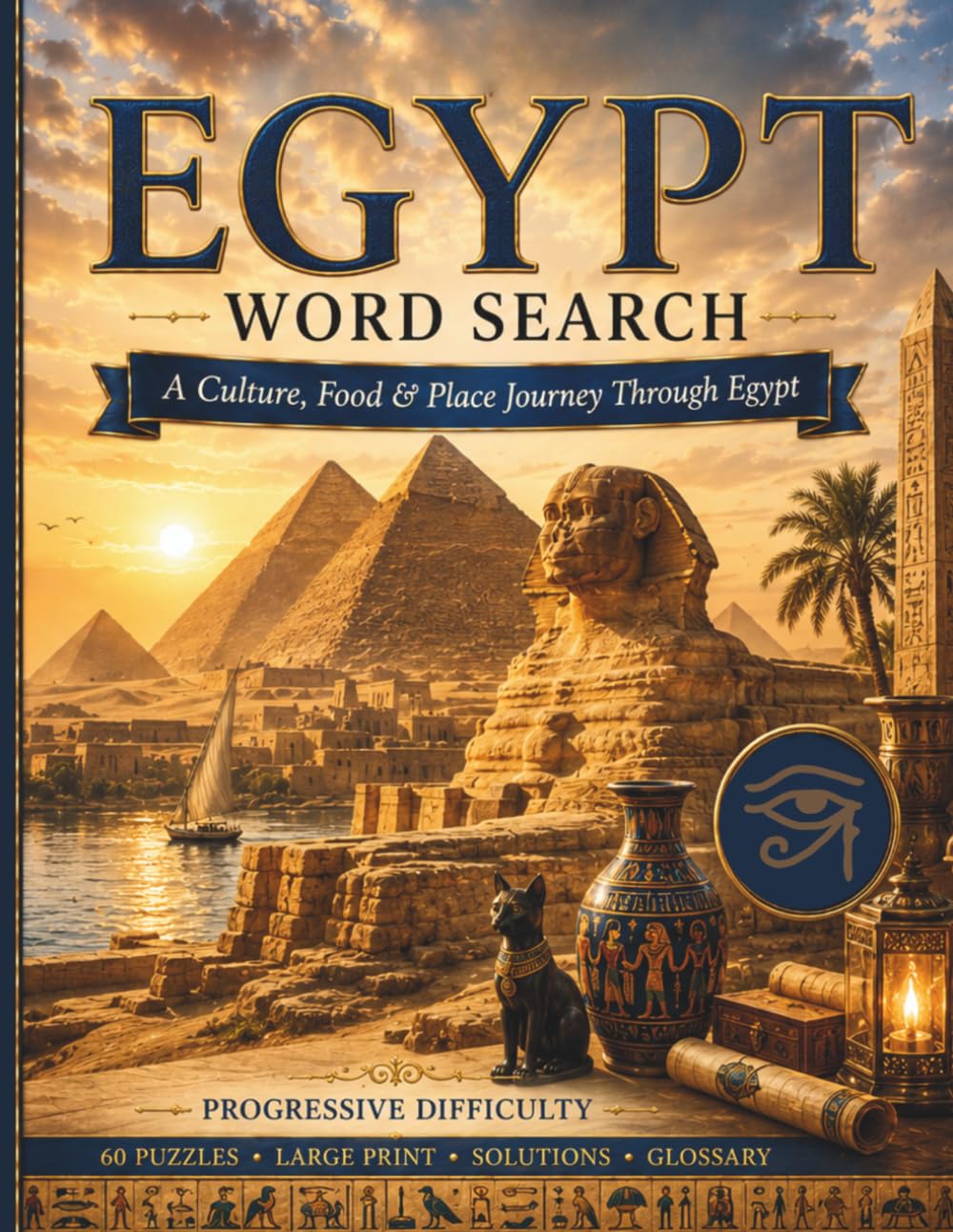 Egypt Word Search: A Culture, Food & Place Journey Through Egypt (World Travel Word Search)
