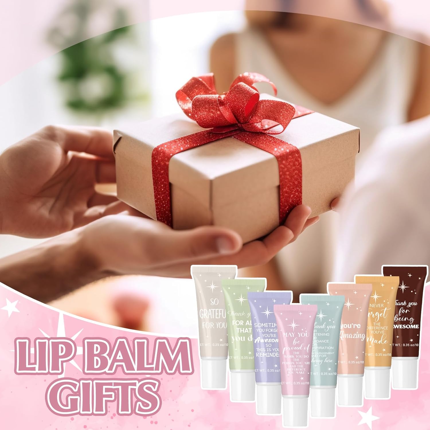 24 Pcs Appreciation Gifts Lip Balm Bulk Moisturizing Balm for Dry Cracked lips Team Thank You Gift Volunteer Appreciation Party Favor for Women Teacher Employee Coworkers Nurse Girls Friend