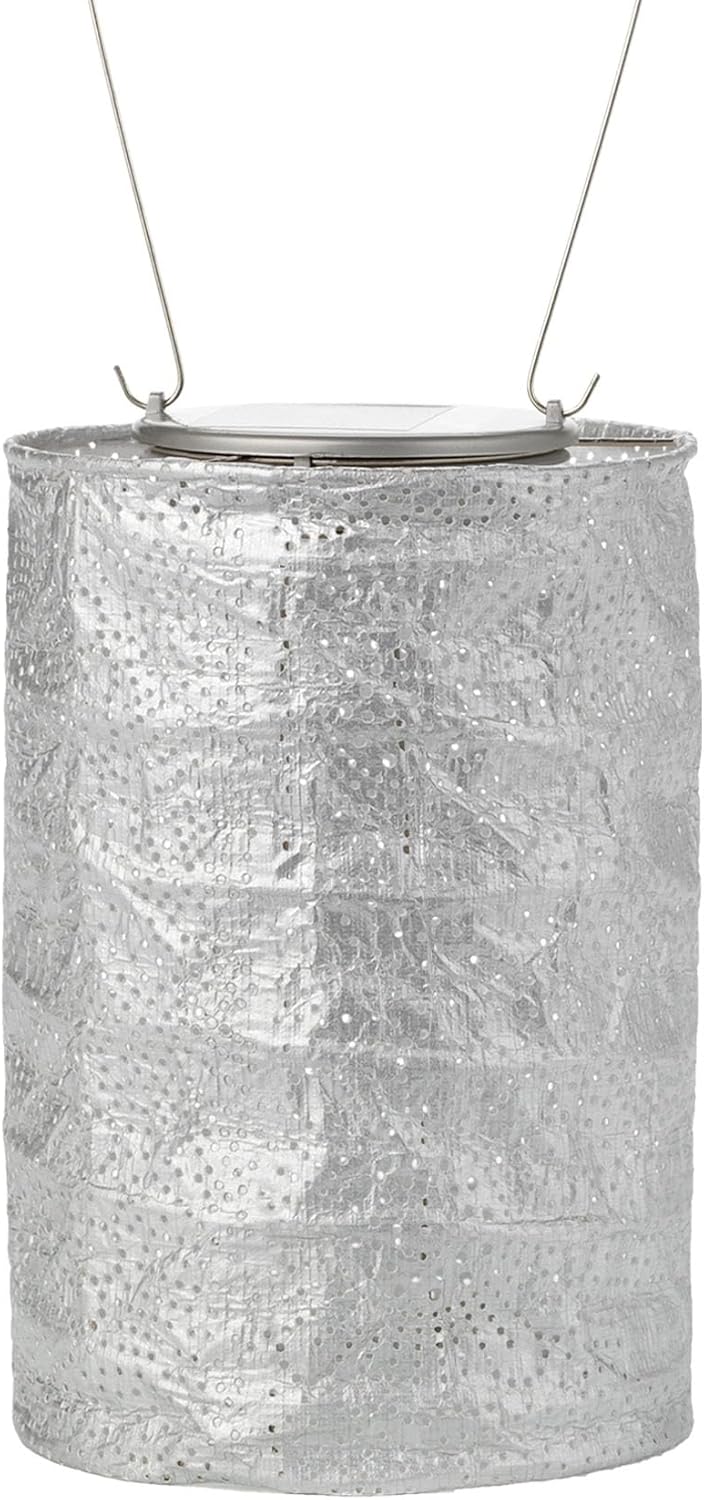 Allsop Home and Garden Soji Stella Market, LED Outdoor Solar Lantern, Handmade with Weather-Resistant UV Rated Tyvek fabric, Stainless Steel Hardware, Auto sensor on/off, for Patio, Deck, Garden, Color (Copper) 7.5X5