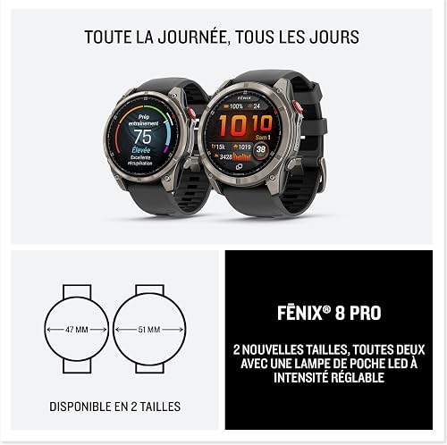 Garmin fēnix 8 Pro, 51mm LTE Premium multisport GPS smartwatch,AMOLED touch Screen,built in inReach technology, advanced health & training features,LED flashlight, up to 27 days battery life,Graphite - 8