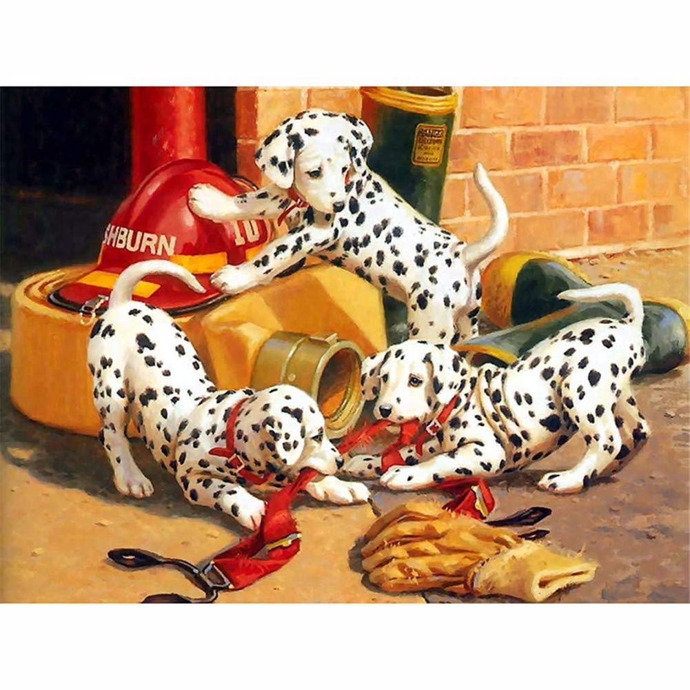 Broderie diamant peinture complète de haute précision motif chiens