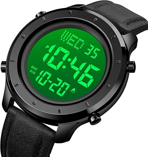 Miniatura 2 de Gosasa Multifunción LED Digital Hombres Relojes Correa de cuero Reloj de pulsera deportivo al aire libre para hombres alarma de fecha Reloj