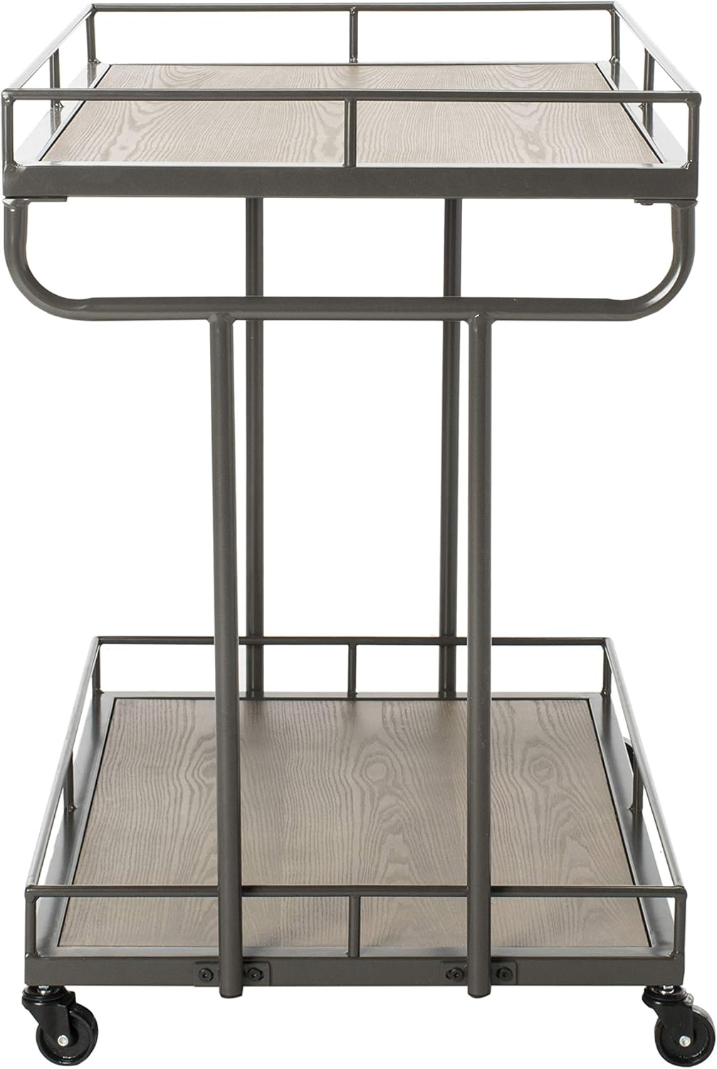 Safavieh Dawson Bar Cart, Rustic Oak/Gunmetal
