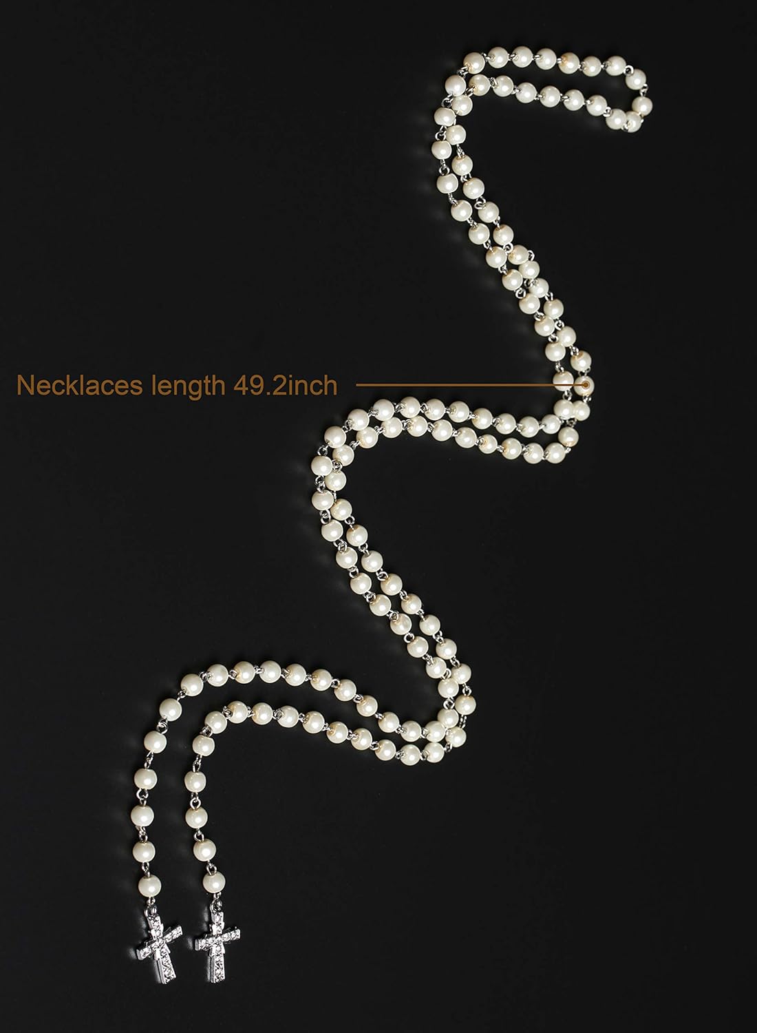 BABEYOND Imitation Pearl Long Necklace Adjustable Choker