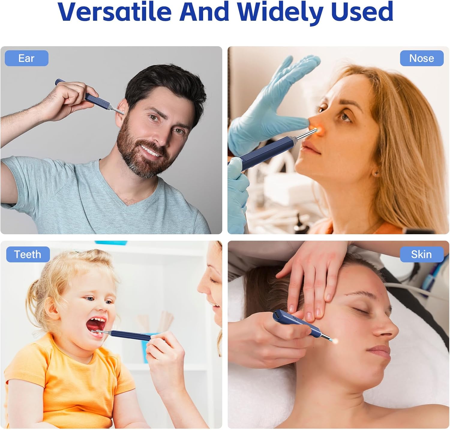 Comparison showing the integrated ear spoon design of the Morelax tool versus older, less secure designs