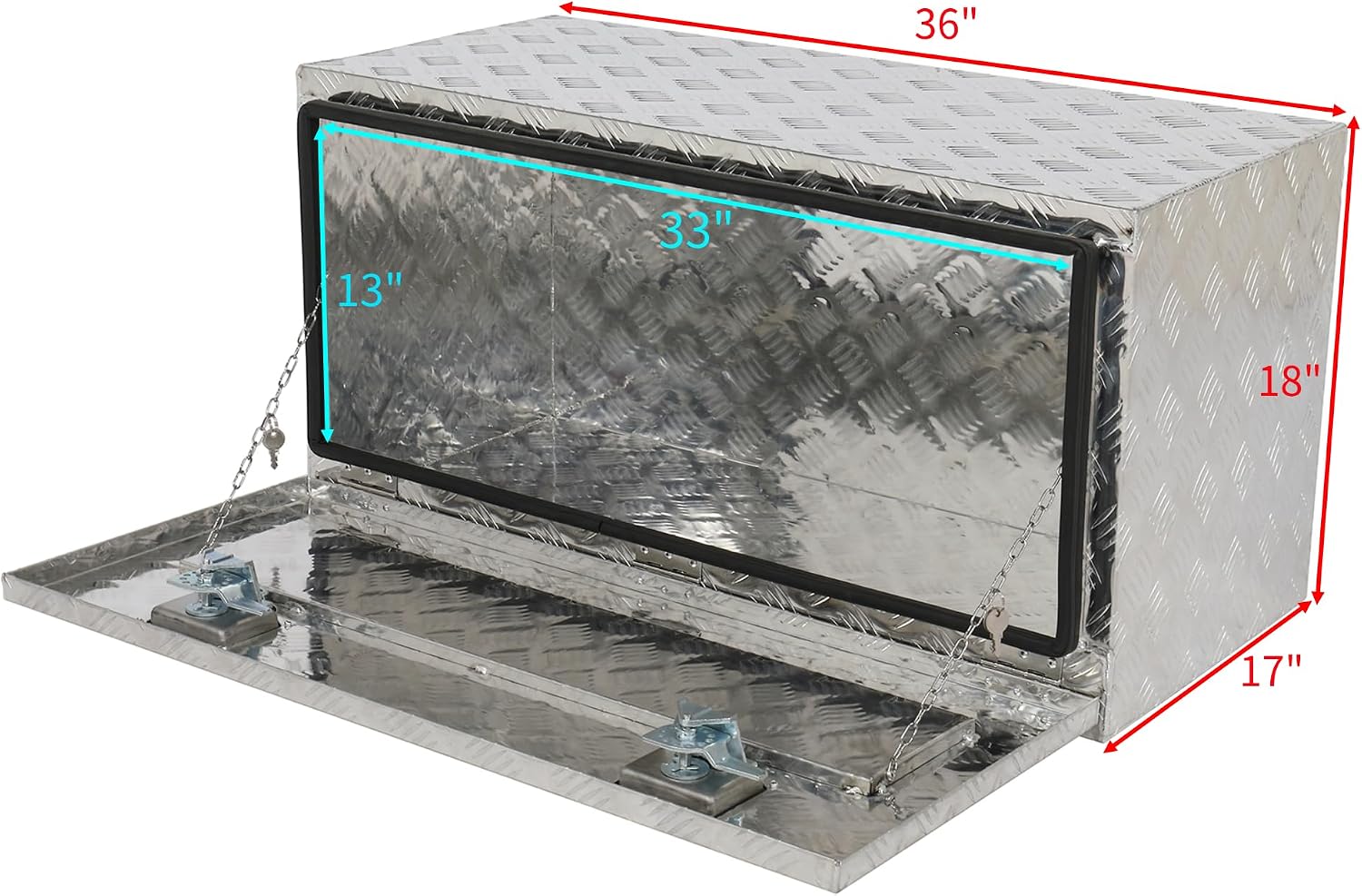 36 inch Aluminum Underbody Truck Tool Box with Lock | Waterproof, For Pickup Truck, Trailer, RV, ATV, Tool Storage Organizer Chest, Indoor/outdoor Use