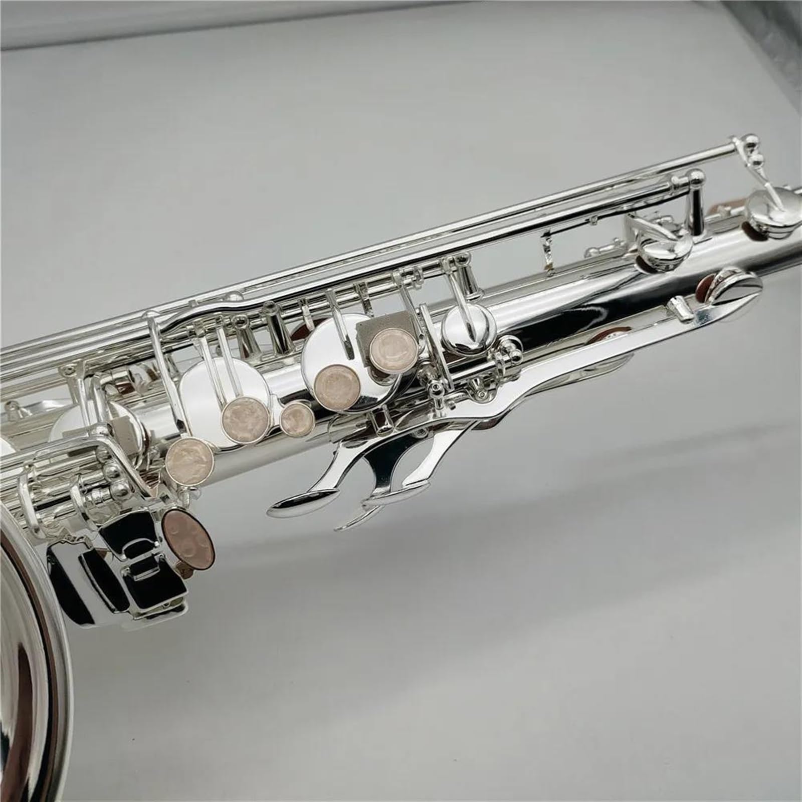Saksofon Tenorowy Bb Tune Posrebrzany Profesjonalny Instrument Muzyczny Z Ustnikiem W Obudowie profesjonalny Saksofon (Color : Cloth bag)