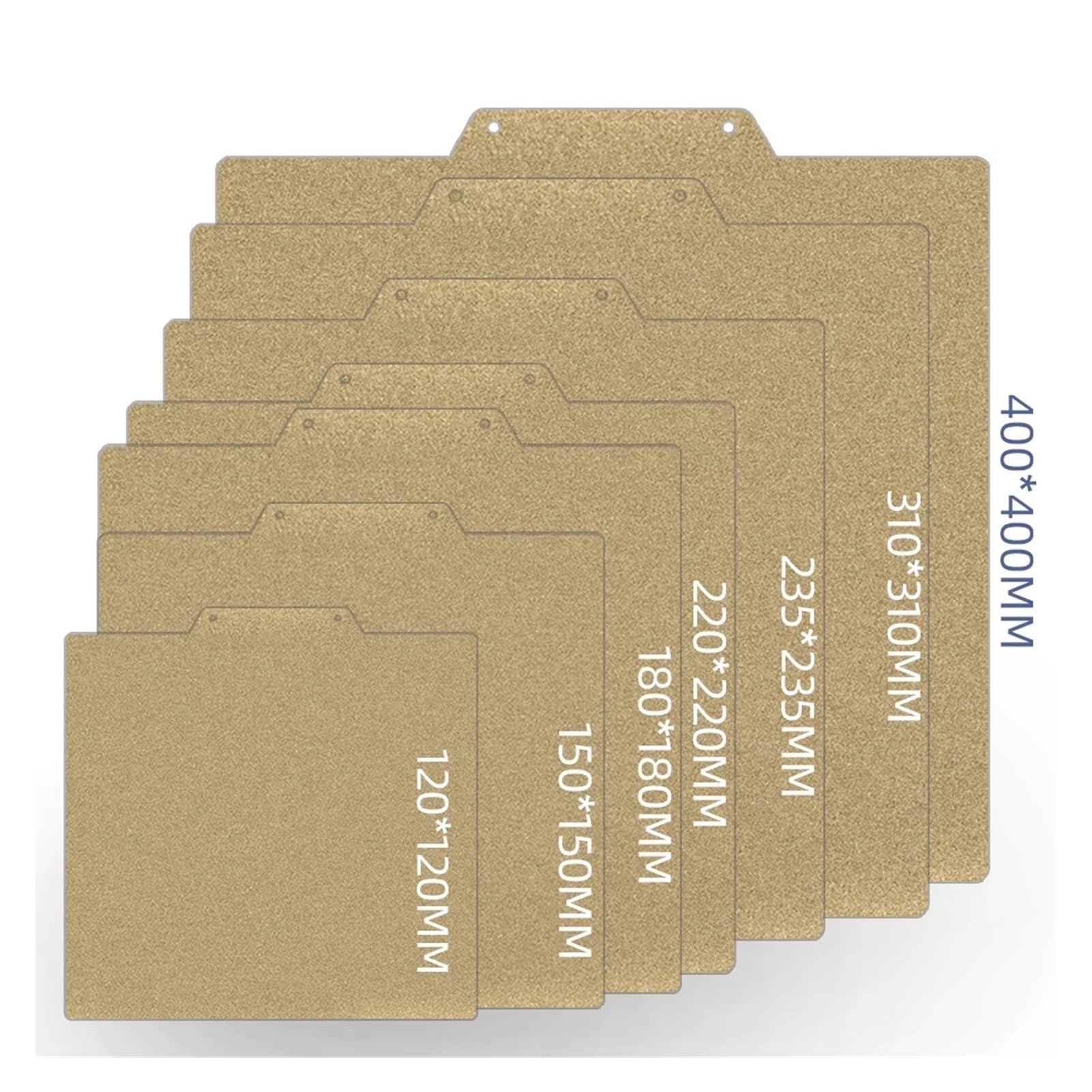 Magnetisches PEI-Pulverblatt 120/150/180/220/25/310/400 mm, doppelseitiges Federstahlblatt, strukturiert, for Ender 3 CR10 P1P-Bauplatte(Pei,400X400mm)
