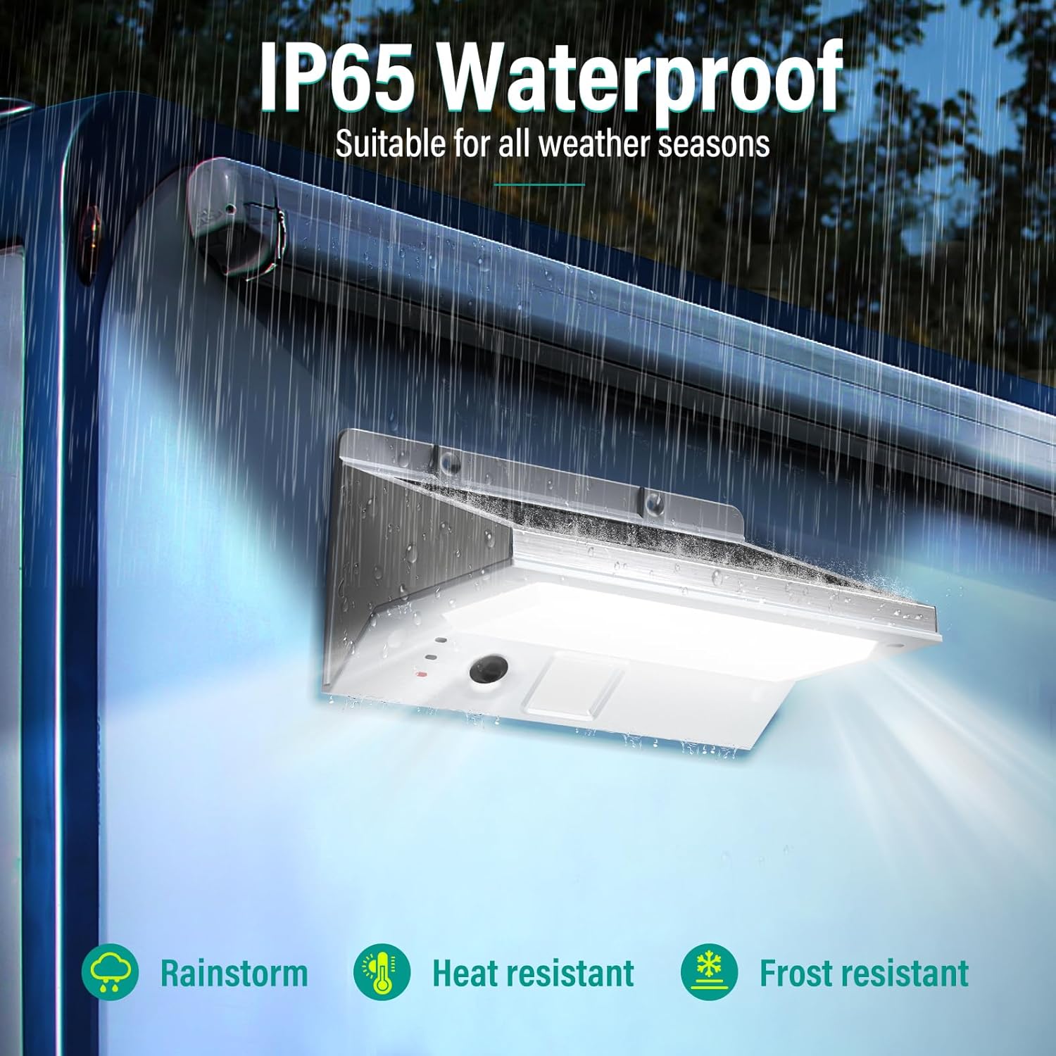 Solar RV Porch Lights 2 Pack, Motion Sensor Outdoor Lights with Powerful Battery & IP65 Waterproof, RV Exterior Light for RV, Motorhome, Camper, Trailer, Food Truck