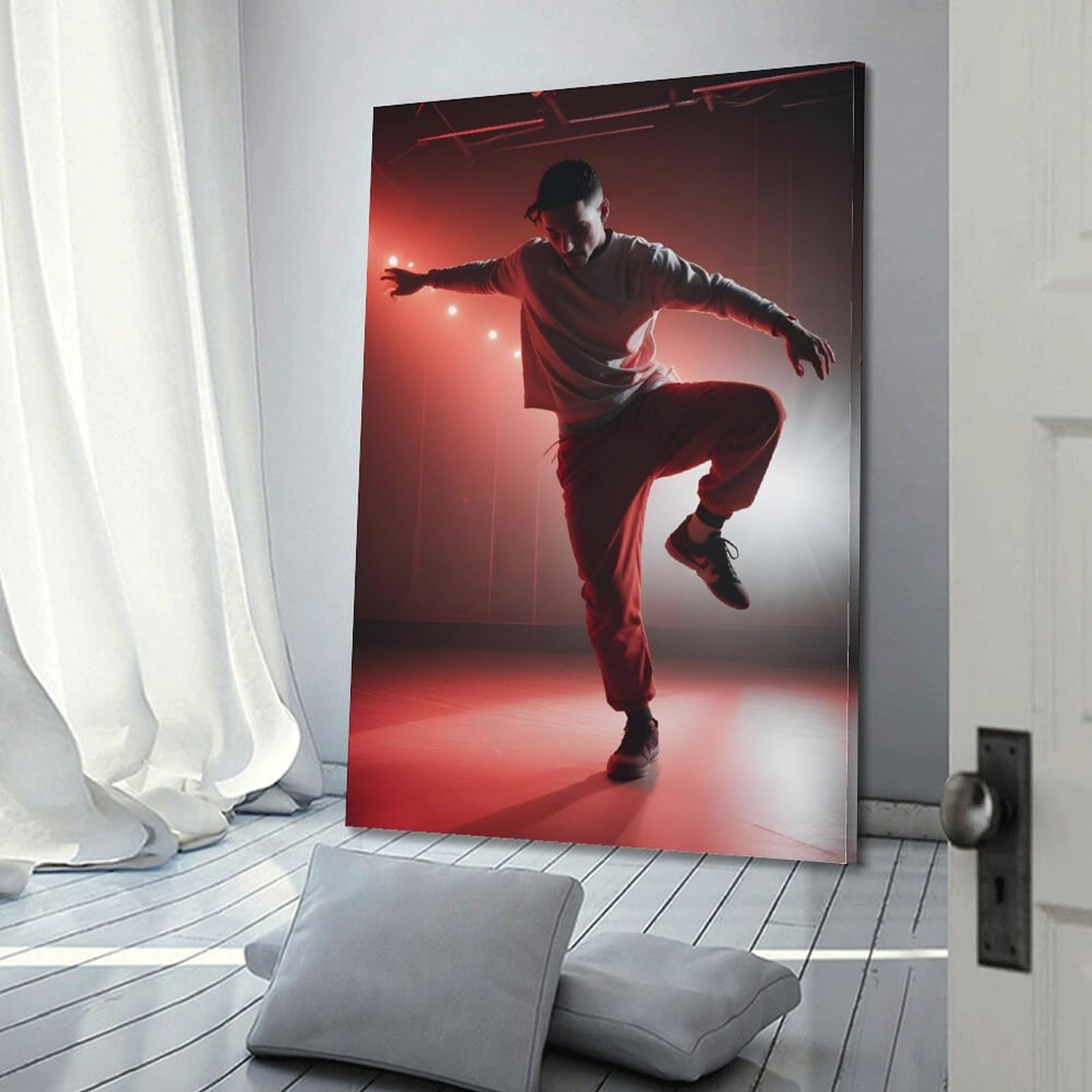 ZLQYHW Poster di street dance su tela, motivo: B-boy, hiphop, ballerino appassionato, decorativo, per camera da letto, per camera da letto, 60 x 90 cm