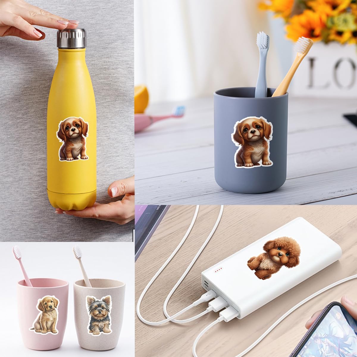 100 Pieces Cute Dog Stickers Puppy Decals Vinyl Waterproof Stickers Decals for Kids Teen Laptops Water Bottle Notebook Luggage Skateboard Phone - Image 3