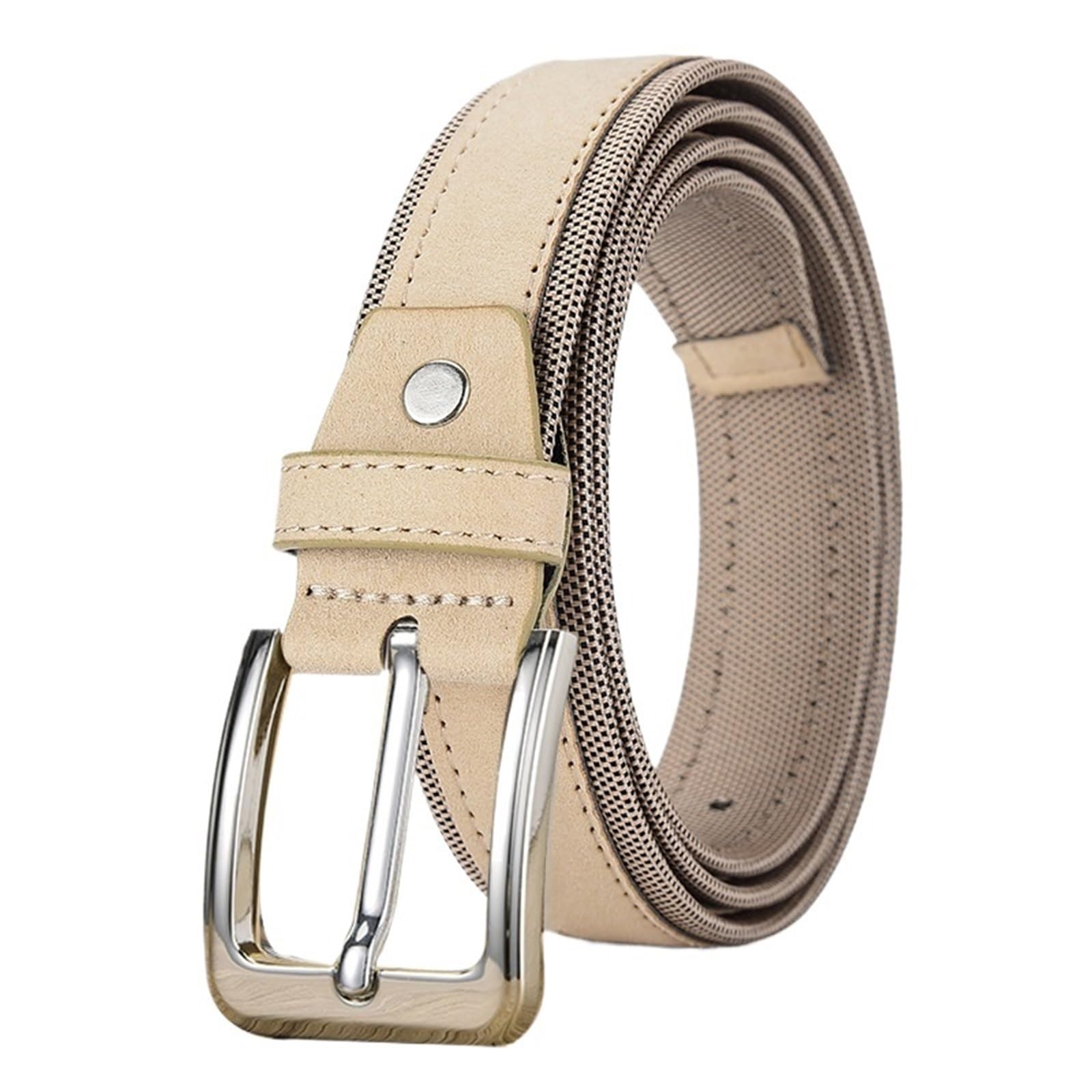 BTGYTTKL Belt For Men Men Belt With Strap Luxury Pin Buckle Belts 3.5/4.0 Cm Width For Trousers Mens Accessories(110cm,3.8 cm Beige)