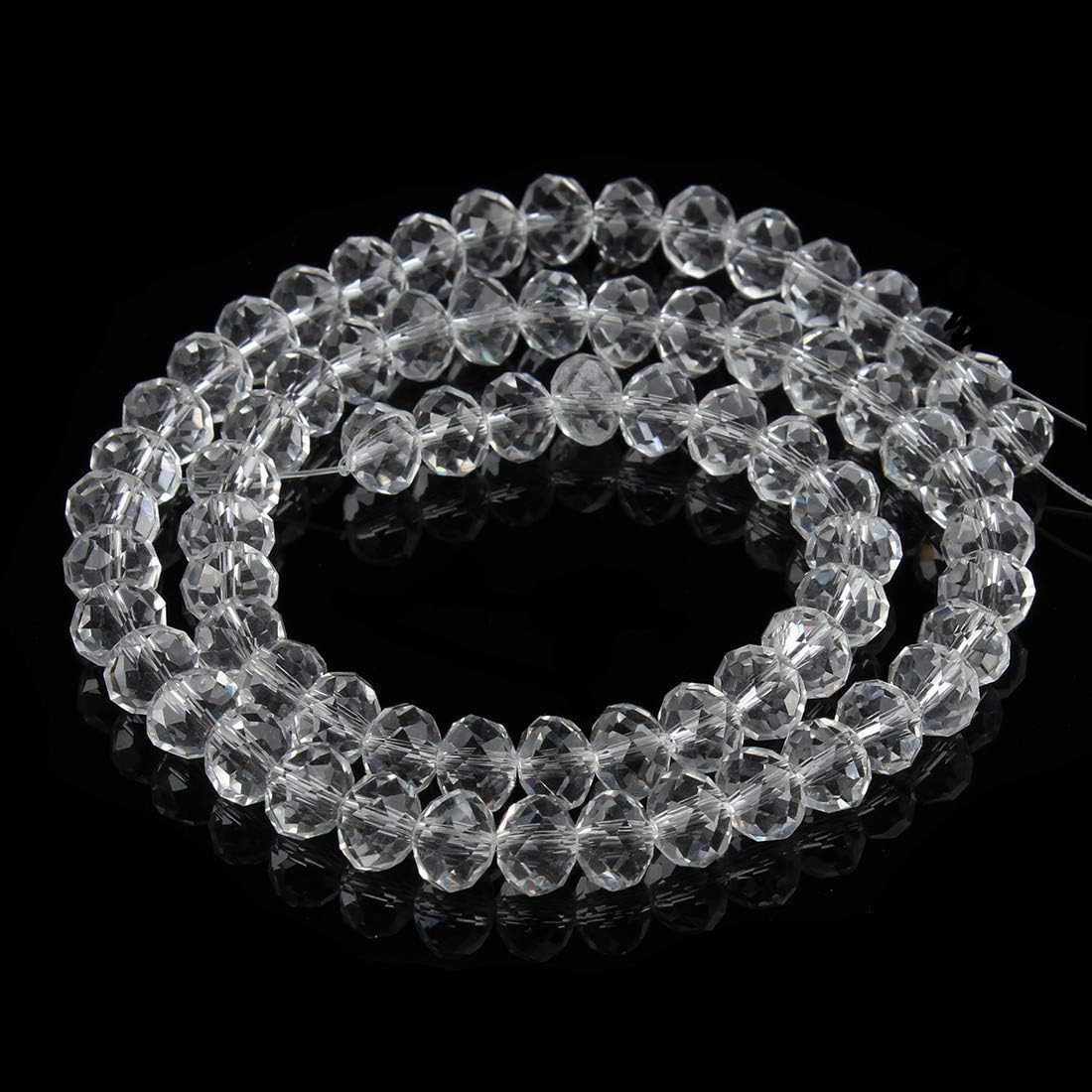 12MM Clear Glass Crystal Beads Faceted Rondelle Shape Beads for Jewelry DIY or Making & Design (12MM, GB-1007) - Image 2