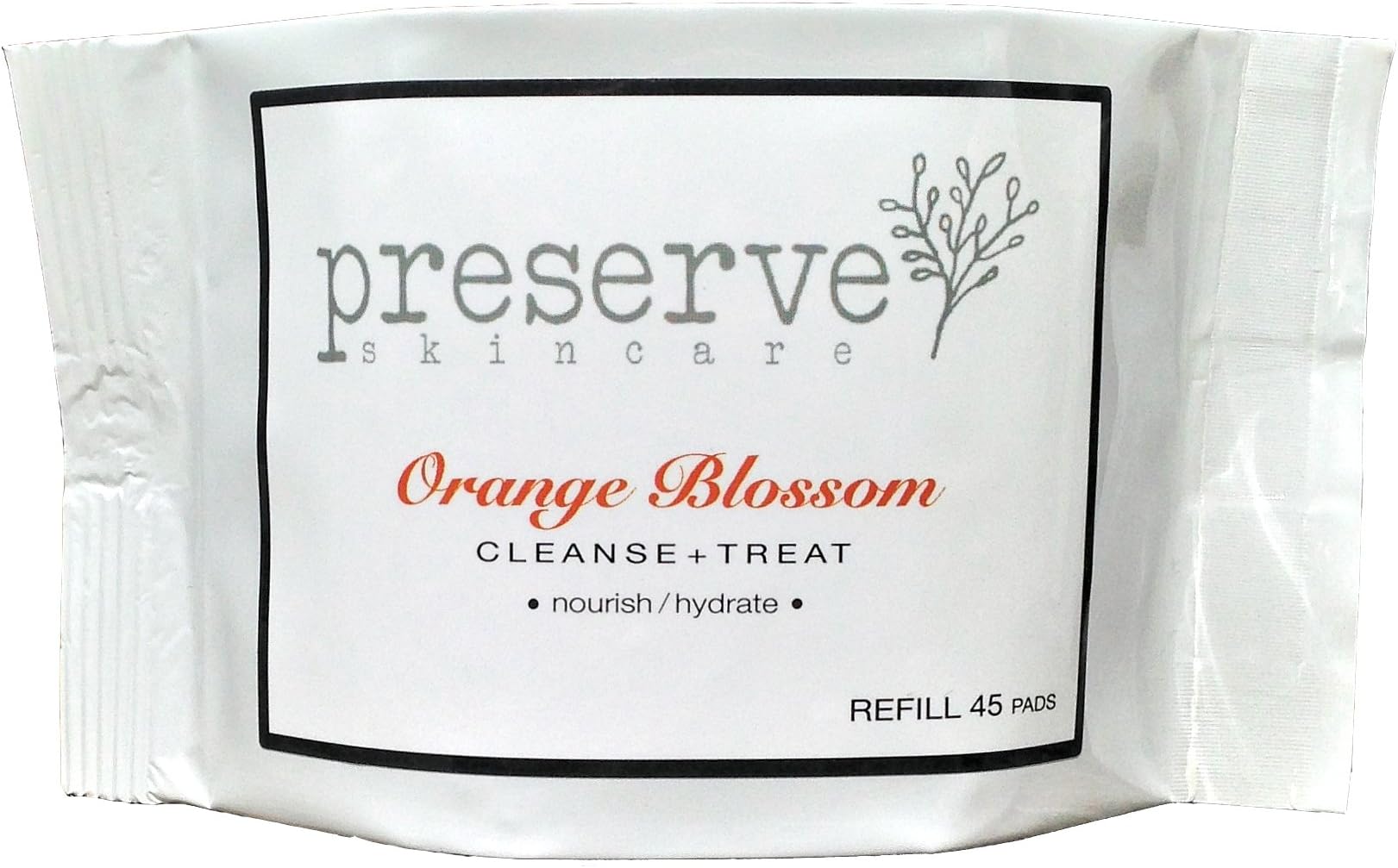 Orange Blossom Face Cleansing Hydrating Pad Refills (45 pads) by Preserve Skincare