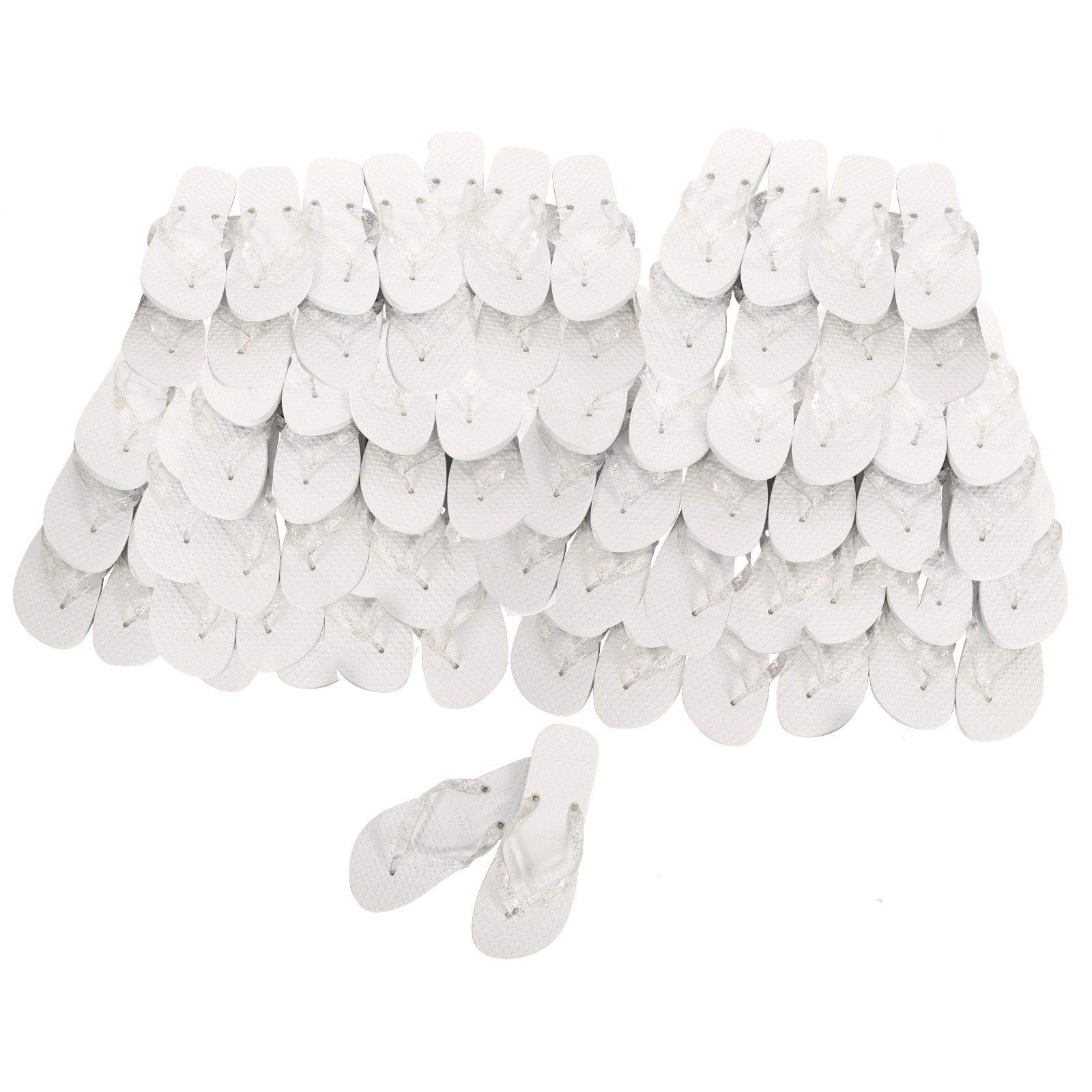 Publiclick Lote 20 Chanclas Detalle Blancas, Contiene 10 Tallas M comprenden Las Tallas 37/38/39 y 10 Tallas L (42-43-44) para Boda, Eventos