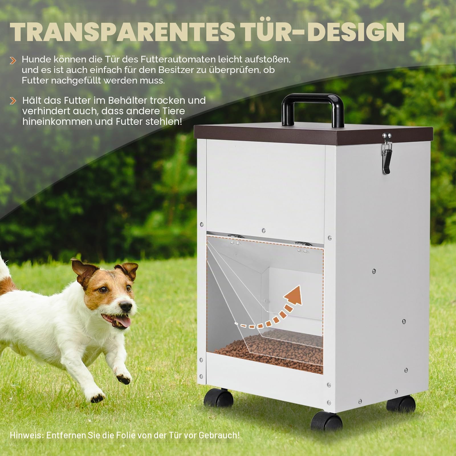 14KG Automatischer Hundefutterautomat aus Verzinktem Metall für Hunderassen