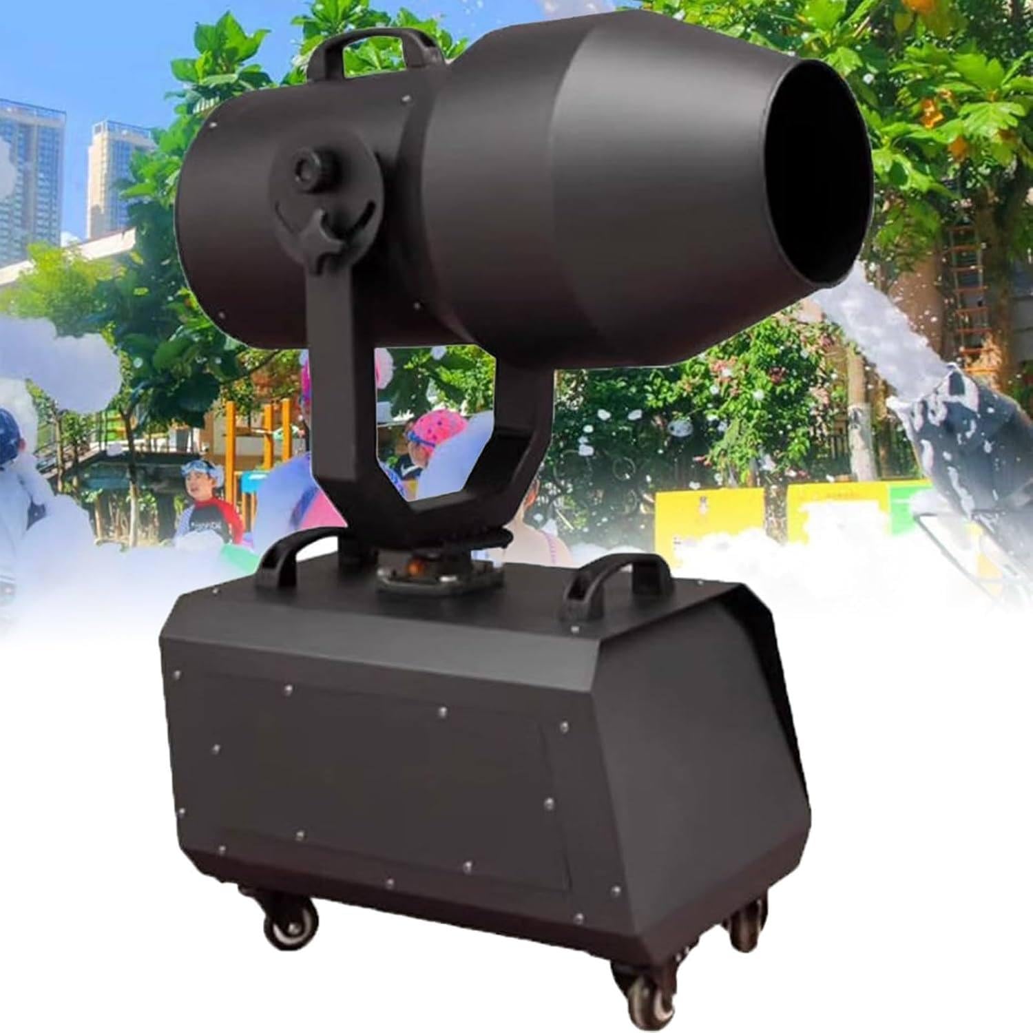 ZIXIAOS Large Foam Machine, Party Foam Machine, Stage Foam Machine, Bubble Machine with Powerful Foam Cannon, Automatic Head Shaking