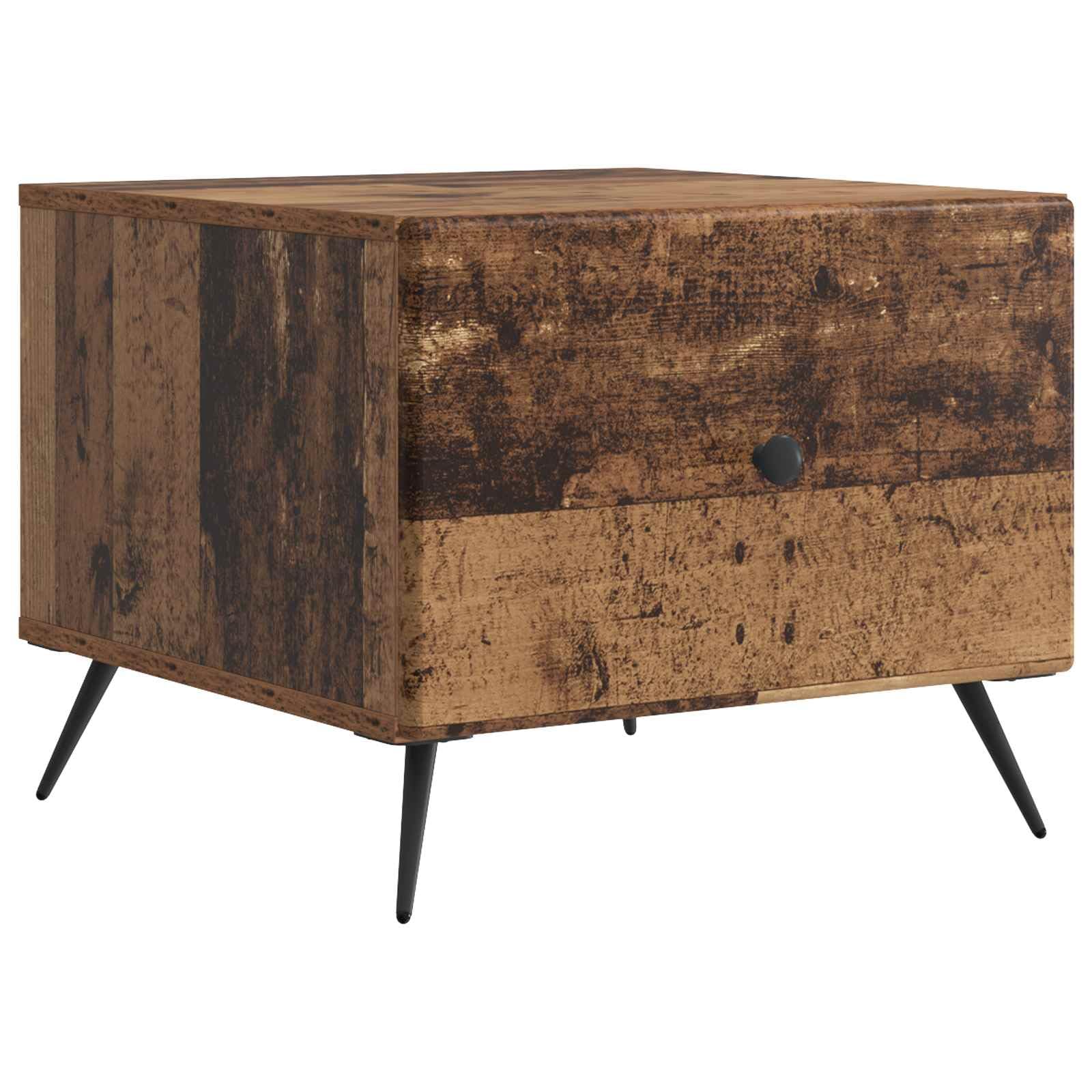 Table basse bois ancien et son grand tiroir de rangement pour un salon ordonné