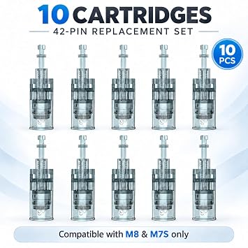 Dr.pen Microneedling Pen Cartridges for M8 M7S for Home Use(42 pin,10 Pcs)