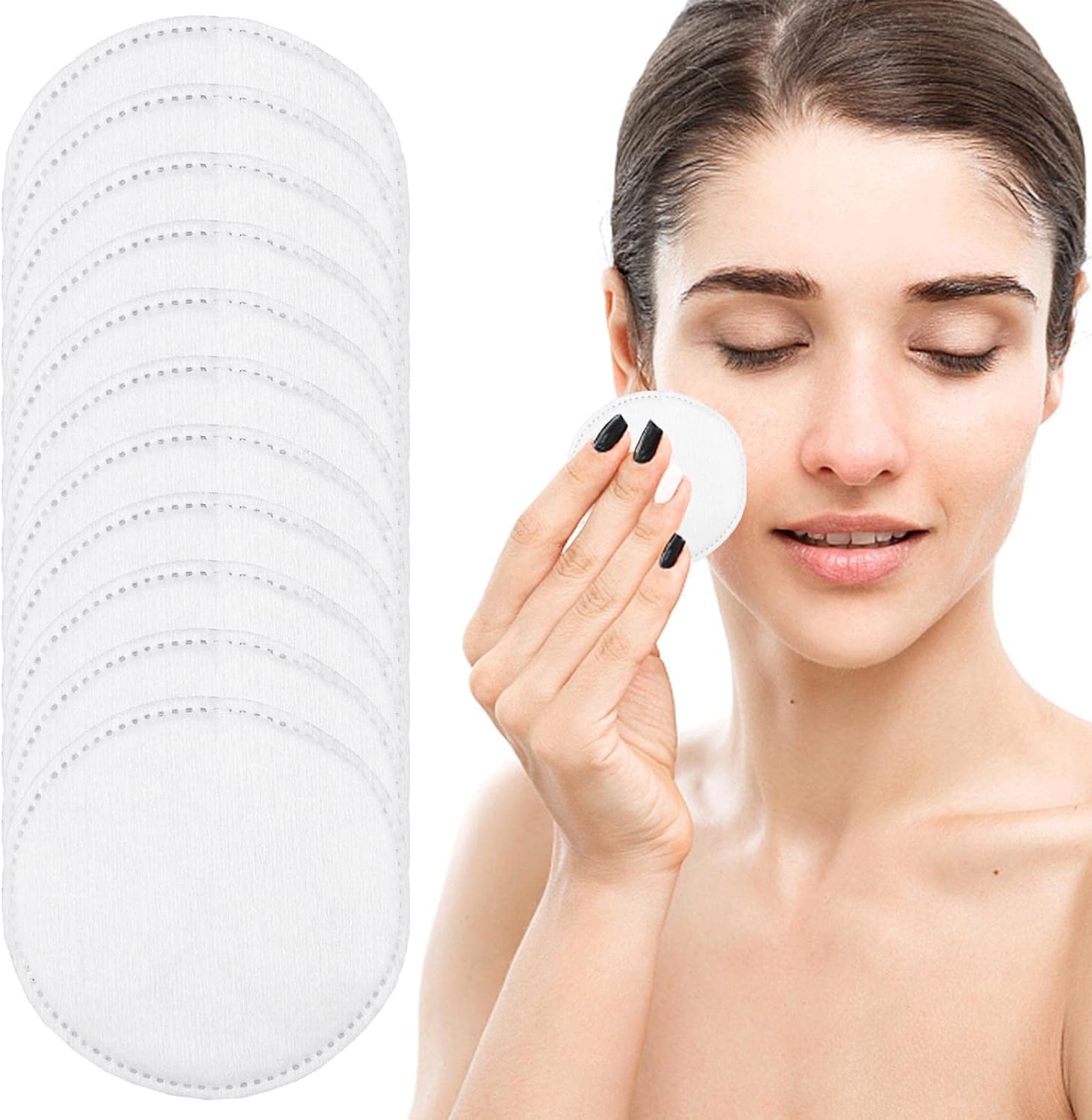 Nidy® Cotton Rounds Makeup Remover Pads, 3 Layers Soft with Storage Jar Compressed, Natural Makeup Remover Pad Set, Cotton Pads for Face Cleansing, Applying Facial Toner 100pcs-image-39
