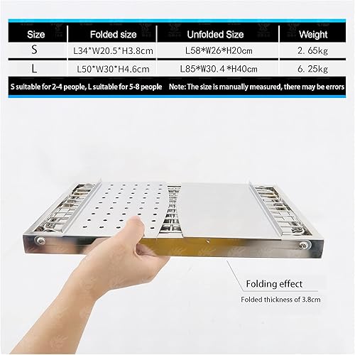 Miniatura 6 de nbe Parrilla de carbón portátil para acampar, parrilla de barbacoa de acero inoxidable con bolsa de transporte  Parrillas pequeñas plegables para