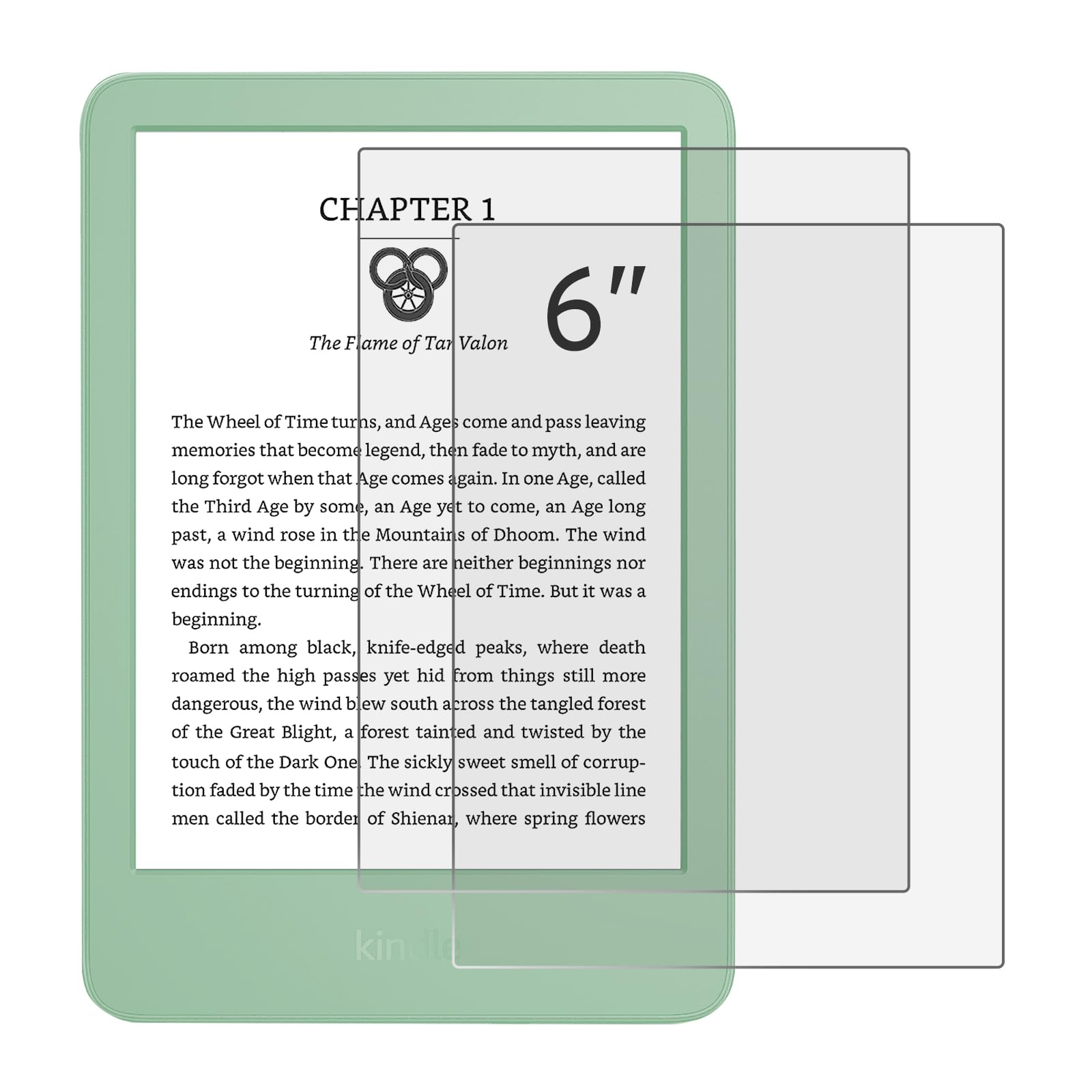 CoBak 2 Pack HD Screen Protector for 6" Kindle 2024 and 2022 (11th Generation), Kobo Nia, and PocketBook - Ultra Clarity, Fingerprint Resistance, Anti-Bubble Glass Film, 2-PackClimeCo Certified