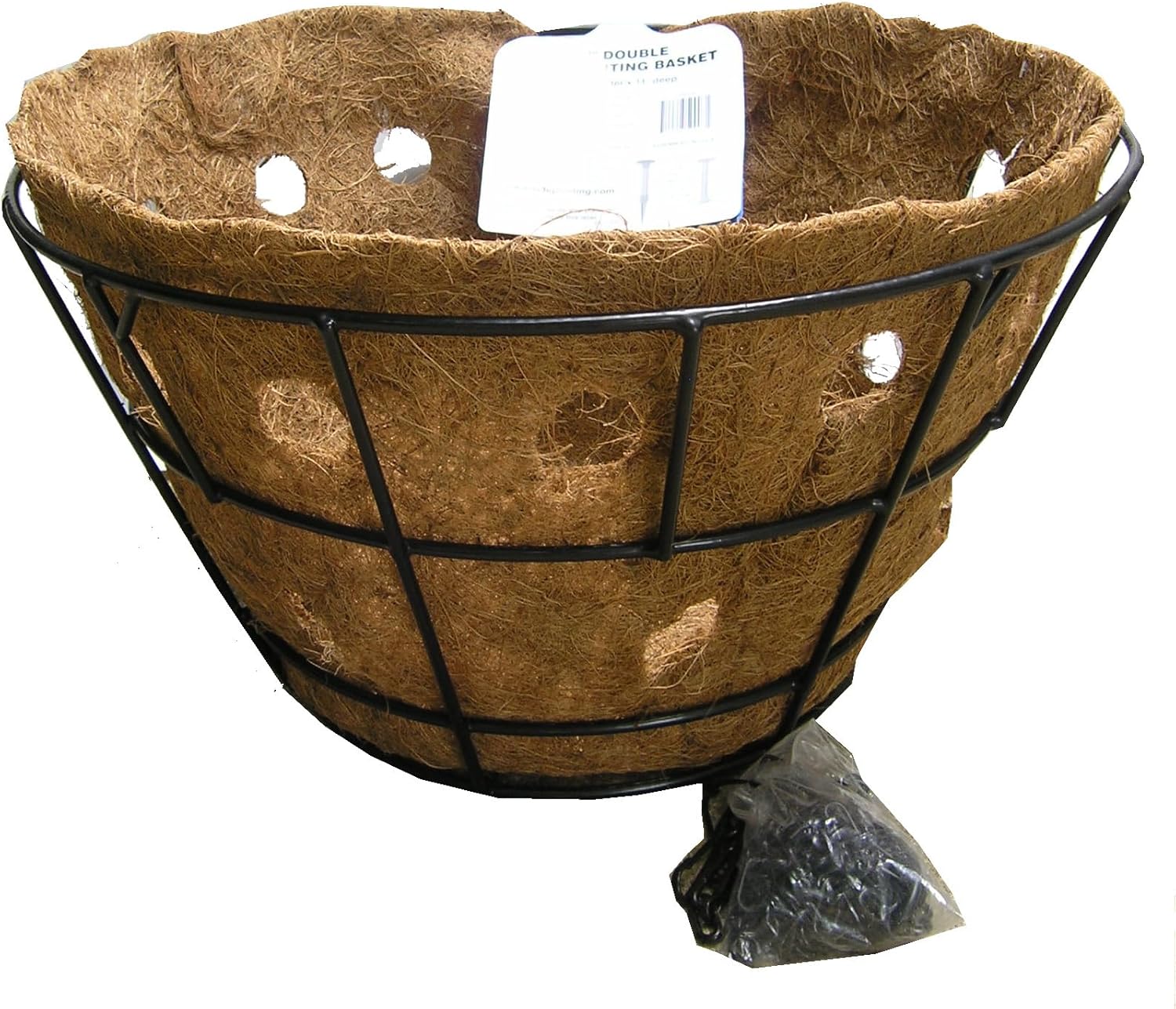 Kinsman 20 Inch Double Row Side Planting Hanging Basket with Coco Liner