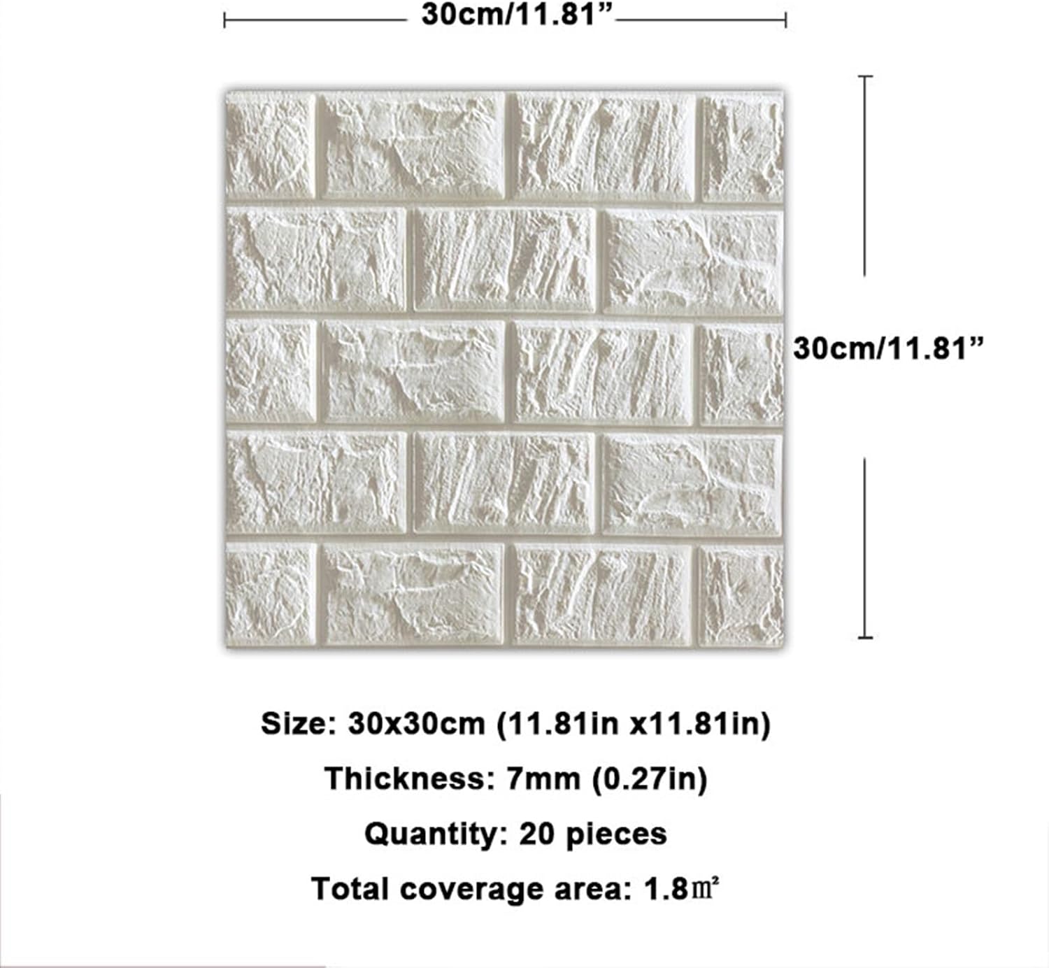 壁紙ステッカー、自己粘着防水レンガPEフォーム壁パネル、剥がして貼るだけ、室内壁装飾用(Gr&uuml;n)