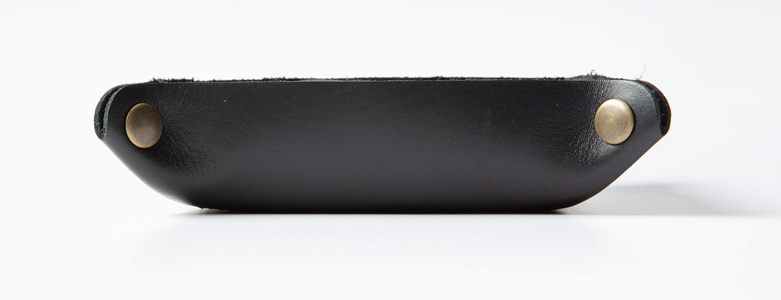 USA Handmade Premium Leather Valet Tray, składany na płasko! Koszyk na kółkach i organizer z mosiężnymi zatrzaskami, na prezenty ślubne lub w podróż, wzmocniona podstawa, na klucze, organizer do