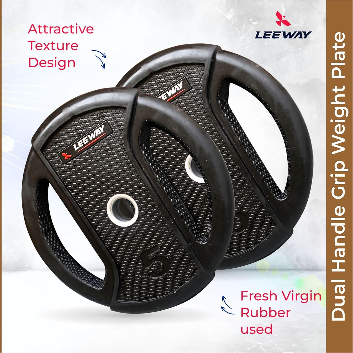 Buy Now Leeway Metal Integrated Rubber Coated Weight Plate 50 Kg Hom...