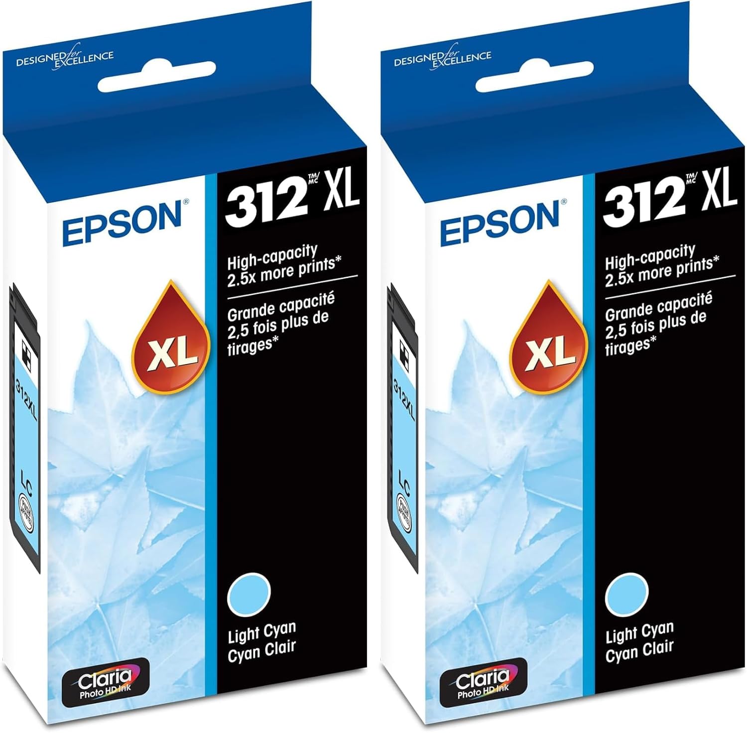 EPSON 312 Claria Photo HD Ink High Capacity Light Cyan Cartridge (T312XL520-S) Works with Expression XP-8500, 8600, 8700, 15000