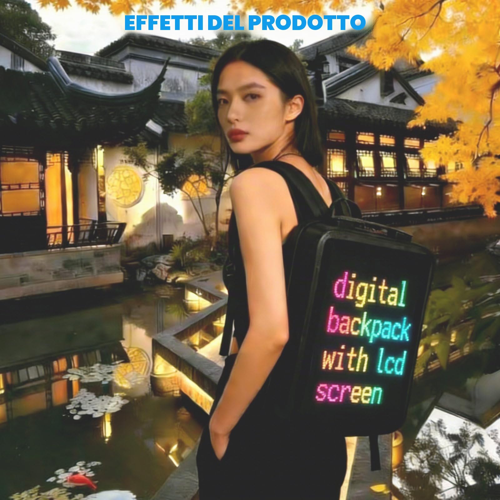 Display Digitale da Zaino per Esterni da 450 Nit, Ben Visibile Anche in Condizioni di Luce Intensa, Schermo da 15,4 Pollici, Adatto Sia per Scopi Pubblicitari Che per Il Noleggio