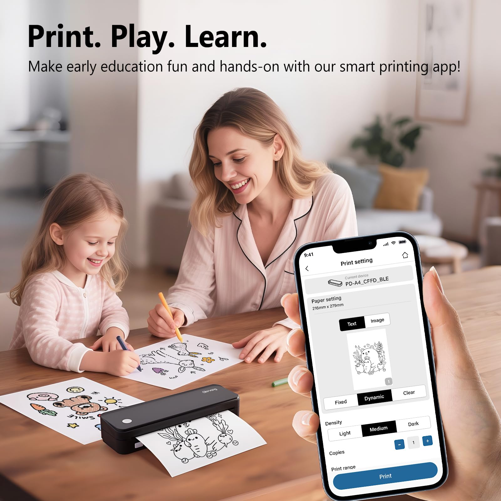 Inkless Portable Printer for Travel Wireless Thermal Printer Supports 8 5 x 11 Inch Thermal Paper Bluetooth Machine — view 9