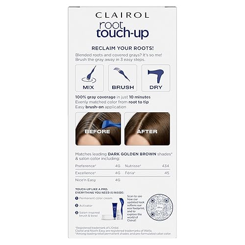 Miniatura 2 de Clairol Root Touch-Up de Nice'n Easy Tinte permanente de cabello, 4G, color de cabello castaño dorado oscuro, paquete de 2.