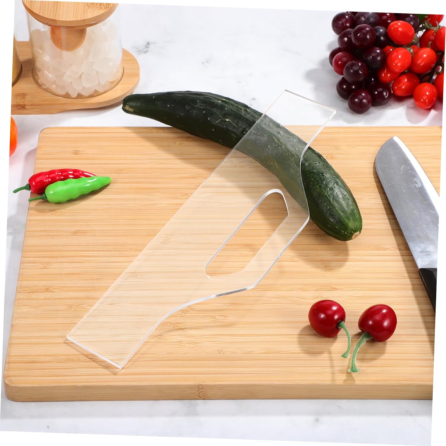 Zerodeko Clear Acrylic Cutting Board Handle Stencils Kitchen Tool for Accurate Charcuterie Board Templates Lightweight Design for Easy Use and Storage